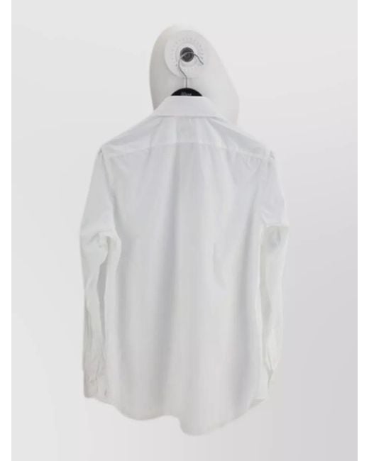 Finamore 1925 White Tailored Regular Fit Shirt Long Sleeves for men
