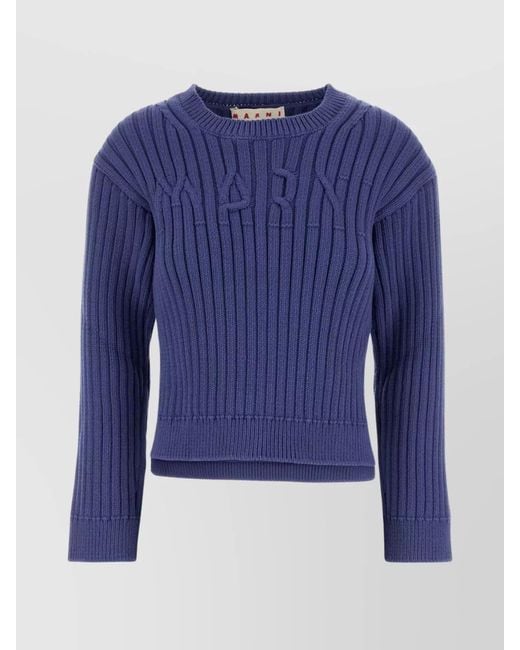 Marni Blue Cotton Blend Sweatshirt