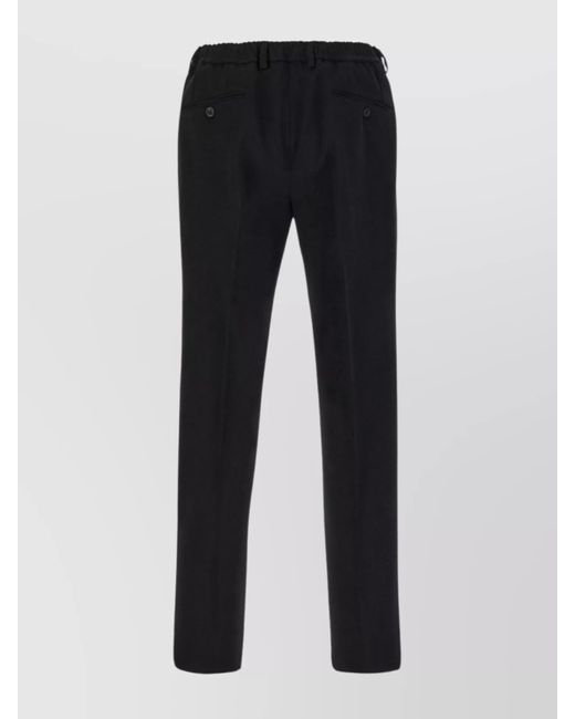 Dolce & Gabbana Black Virgin Wool Straight-Leg Trousers for men