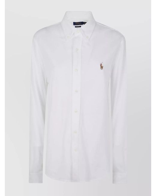 Polo Ralph Lauren Long Sleeve Sport Shirt in White for Men | Lyst UK