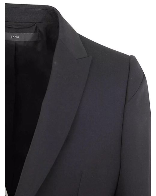 SAPIO Black Wool Single Breasted Blazer Jacket for men