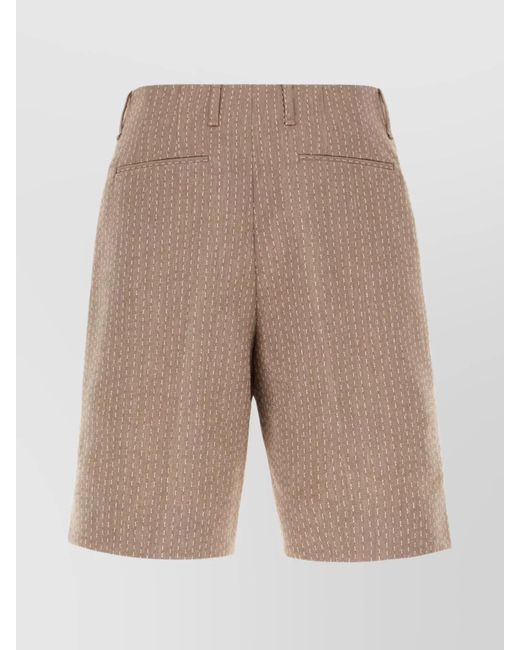 Fendi Natural Wool Tailored Bermuda Shorts for men