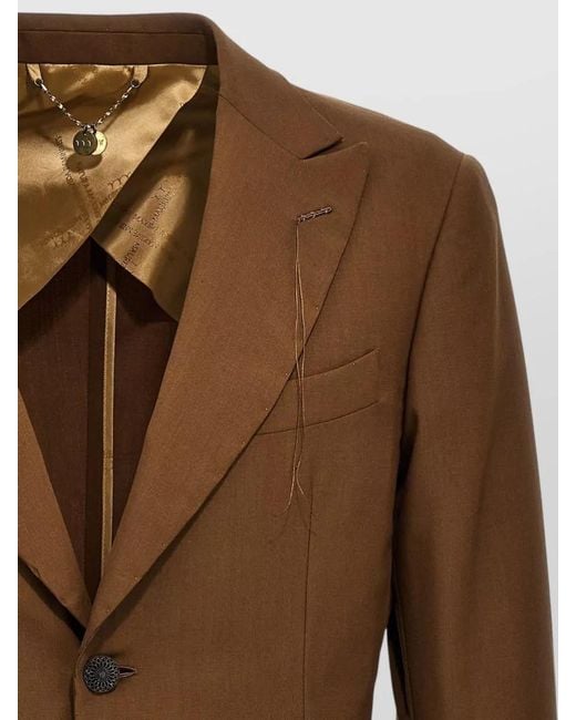 Maurizio Miri Brown Wool Single-Breasted Blazer for men