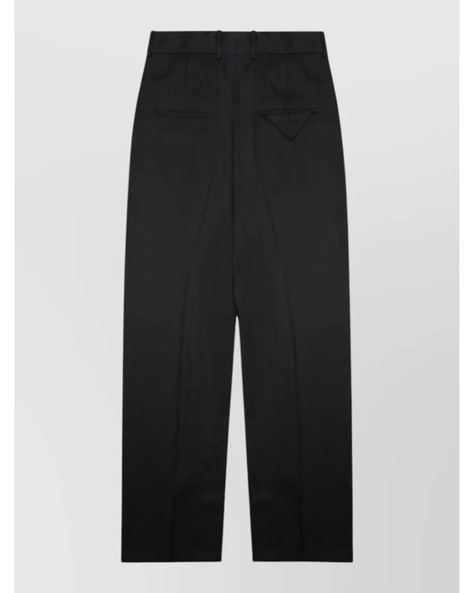Bottega Veneta Black Silk Blend High Waist Tailored Trousers