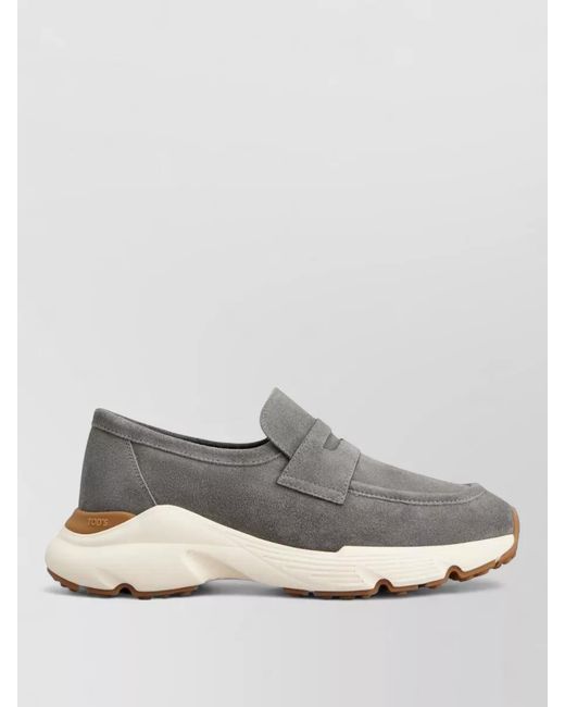 Tod's Gray Suede Loafers
