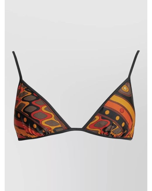 Emilio Pucci Natural Vivara Triangle Bikini Top Patterned Design
