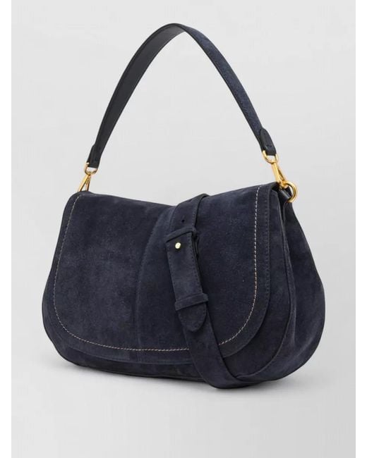 Gianni Chiarini Blue Helena Round Clutch Bag Front Pocket Strap