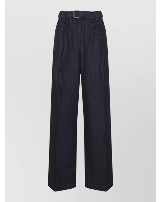 Dries Van Noten Blue Denim High-Rise Wide-Leg Trousers