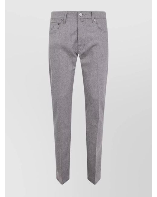 Jacob Cohen Gray Slim-Fit Tailored Trousers for men
