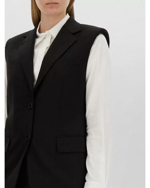 Helmut Lang Black Virgin Wool Oversized Vest