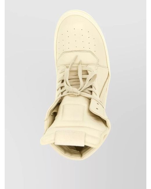 Rick Owens Natural Geometric High Top Leather Boots Sneakers for men