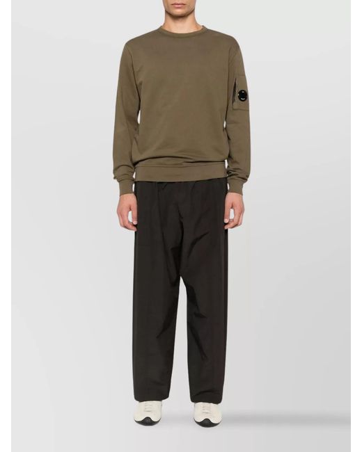 C P Company Green Cotton Crewneck Sweatshirt for men