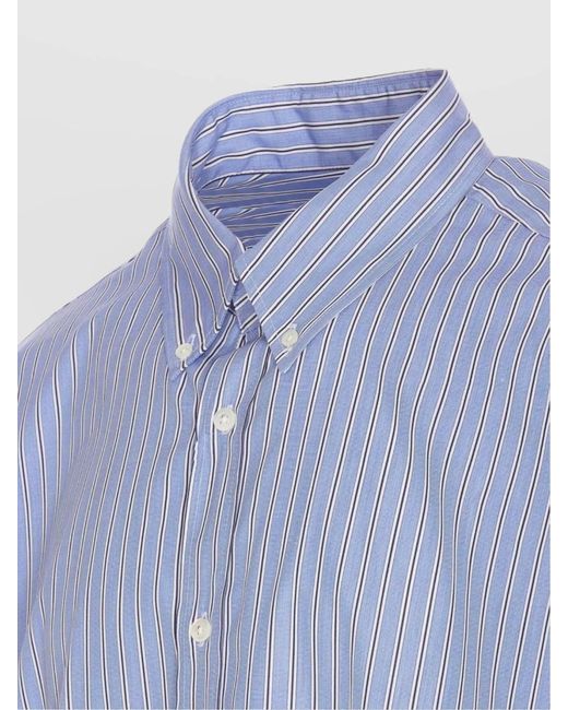 Maison Margiela Blue Oversized Cotton Shirt for men