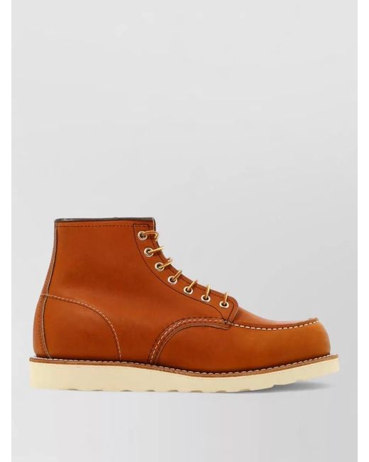 Red Wing Brown Moc Toe Ankle Boots Contrast Stitching for men