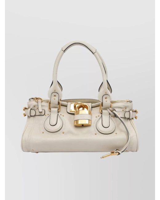 Chloé Natural Paddington Leather Shoulder Bag