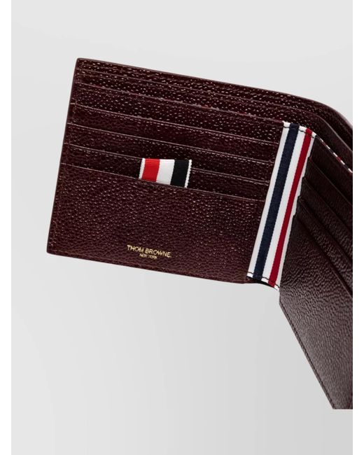 Thom Browne Purple Pebbled Leather Bi-Fold Wallet for men