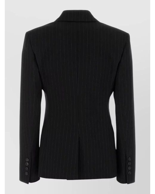 ANDAMANE Black Embroidered Stretch Cotton Blend Blazer