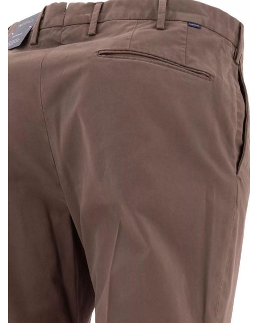 Incotex Brown Slim-Fit Cotton Trousers for men