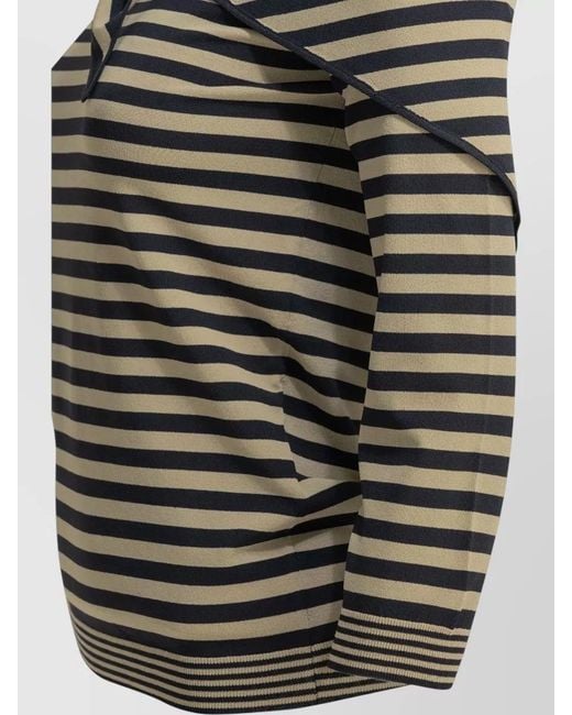 Max Mara Gray Off Shoulder Sweater Scarf Style Stripes