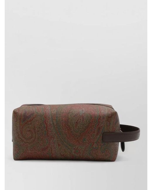 Etro Brown Canvas Pouch for men