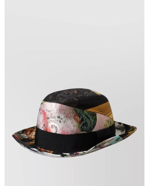 Dolce & Gabbana Black Patchwork Fedora Hat