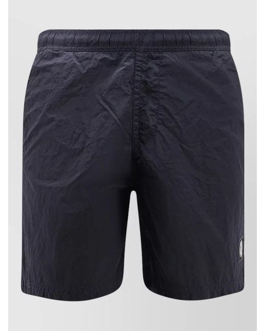 Stone Island Blue Mid-Length Swim Shorts for men