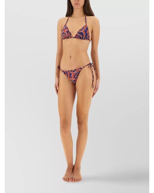 Emilio Pucci Red Printed Triangle Bikini Top