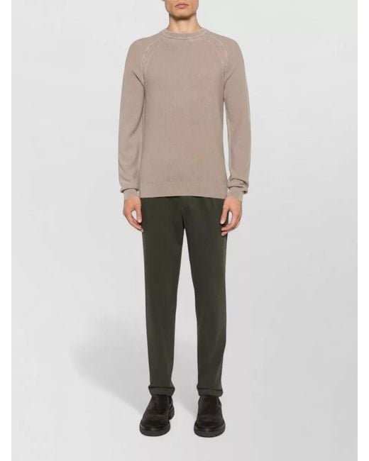 Briglia 1949 Gray Trousers Tapered Leg Stretch Cotton Corduroy for men