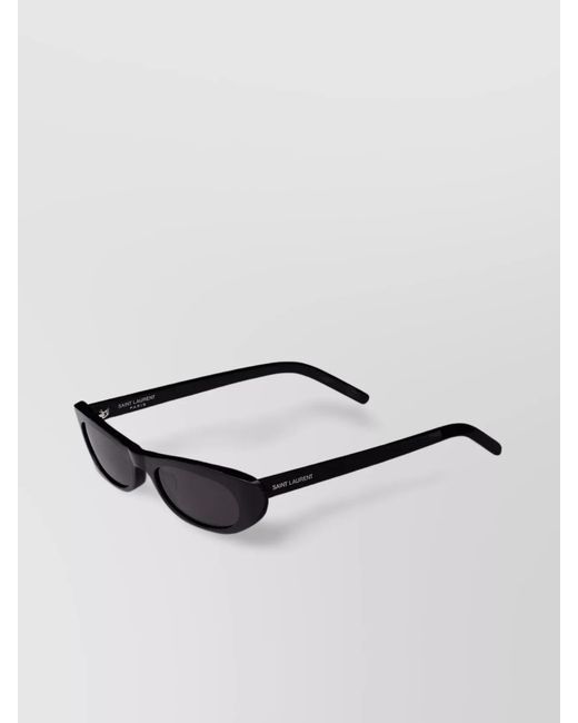 Saint Laurent Black Oval Cat-Eye Sunglasses Temples Engraved