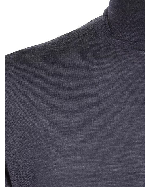 Filippo De Laurentis Blue Turtleneck Wool Jumper for men