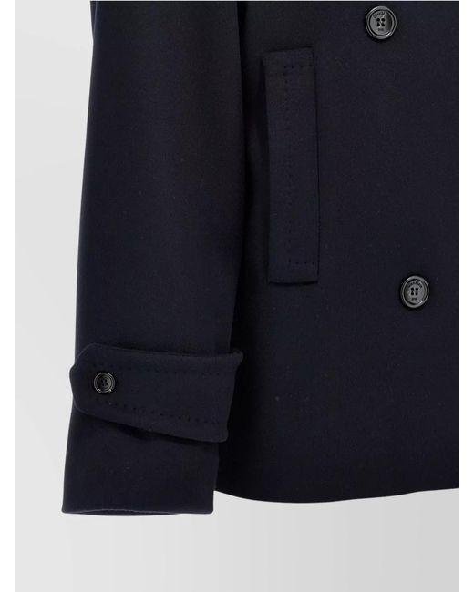 Max Mara Blue Cashmere Virgin Wool Oversized Coat