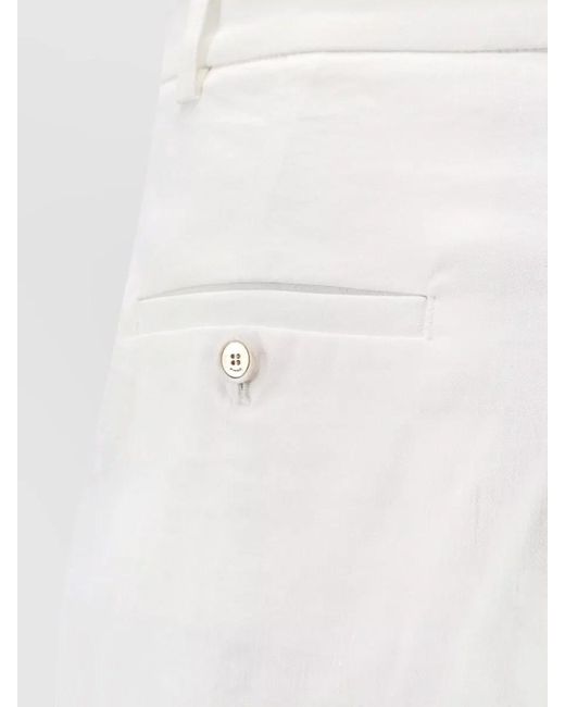 Pinko White Byrana Linen Viscose Tailored Shorts