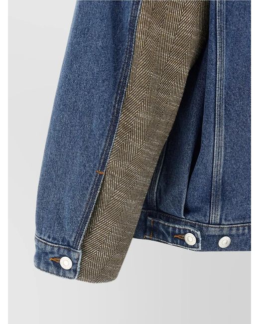 Stella McCartney Blue Denim Tweed Bomber Jacket