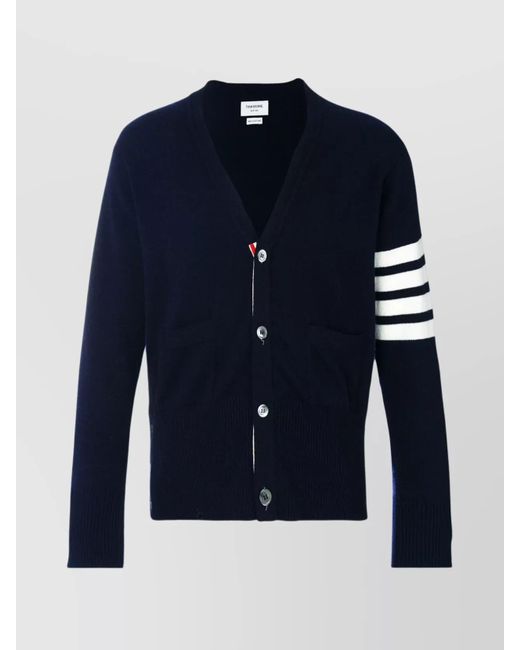 Thom Browne Blue Cashmere Cardigan for men