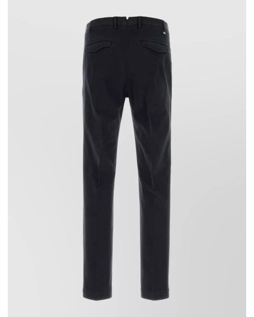 PT Torino Blue Stretch Cotton Tailored Slim Fit Pants for men