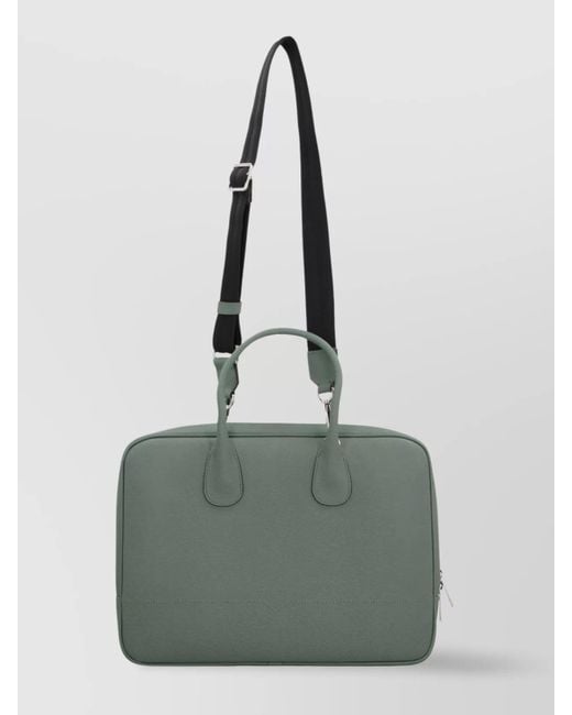Valextra Green Leather Briefcase for men
