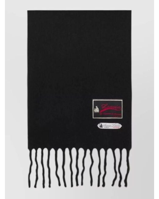 Lanvin Black Alpaca Wool Scarf for men