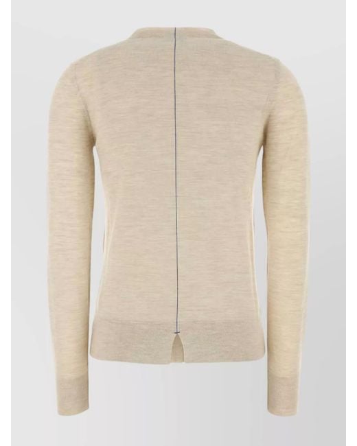 Burberry Natural Wool Short-Sleeve Buttoned Cardigan