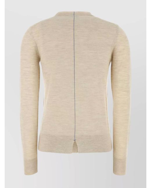 Burberry Natural Wool Short-Sleeve Buttoned Cardigan