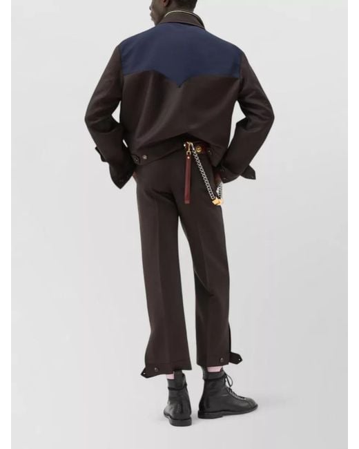 Versace Black Mohair Wool Tailored Trousers Front Pleats for men