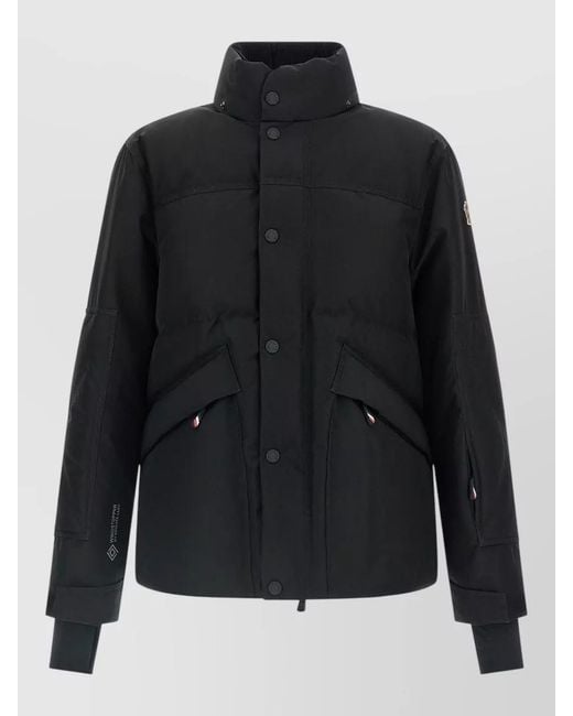 Moncler Black Elfin Hooded Down Jacket High Collar for men