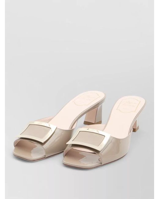 Roger Vivier Natural Leather Mules