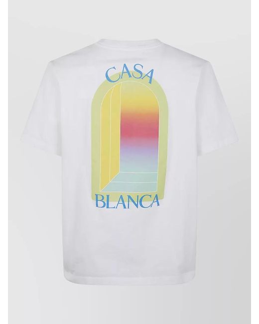 Casablanca White Cotton L'Arche Printed T-Shirt for men
