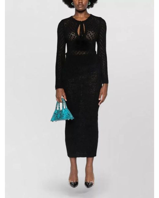 Blumarine Black Mohair Fitted Skirt
