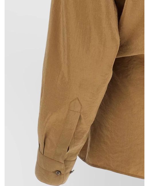 Lemaire Brown Twisted Shirt Relaxed Fit Long Sleeves