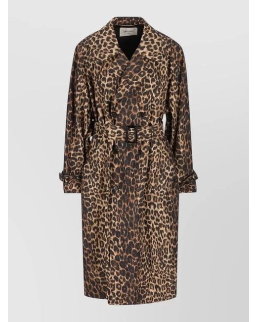 Saint Laurent Multicolor Double-Breasted Belted Trench Coat