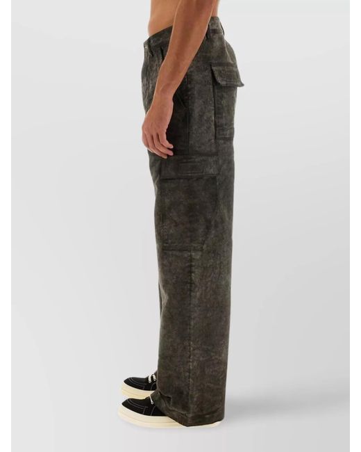 Rick Owens Black Cotton Regular-Fit Wide-Leg Trousers for men