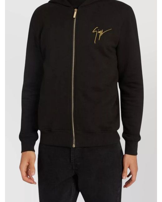 Giuseppe Zanotti Black Cotton Hooded Jacket for men
