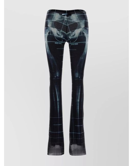 Jean Paul Gaultier Blue Printed Flared Trousers