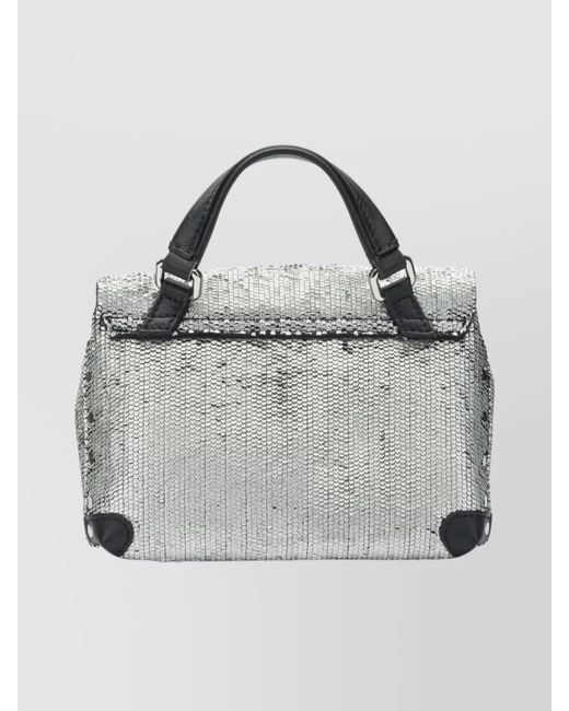 Zanellato Gray Calf Leather Mini Shoulder Bag